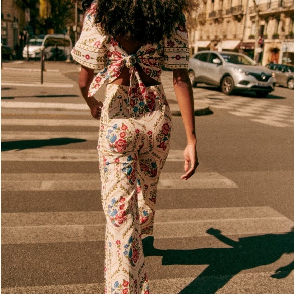 NWT Sezane x Farm Rio Tiago Pant sz36 - Picture 2 of 11